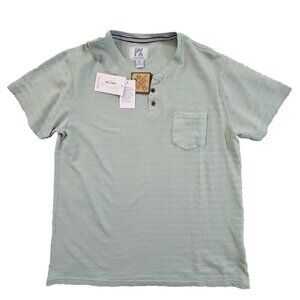 PX Clothing Eco-Friendly Henley Men's 3XL Fern Green Short Sleeve Pocketed NWT